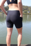 Mid Waist Mid Shorts - Black