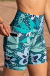 High Waist Mid Shorts - Evergreen