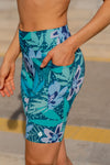 Mid Waist Long Shorts - Evergreen