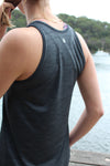 Fortune Wide Back Singlet - Gunmetal