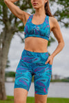 Mid Waist Long Shorts - Paisley
