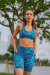 Mid Waist Long Shorts - Paisley