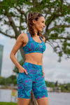 Mid Waist Long Shorts - Paisley