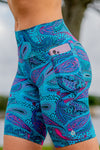 Mid Waist Long Shorts - Paisley
