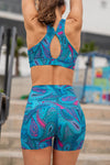 Keyhole Sports Bra - Paisley
