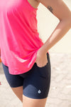 Mid Waist Mid Shorts - Black