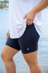 Mid Waist Mid Shorts - Black