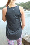Fortune Wide Back Singlet - Gunmetal