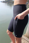 High Waist Long Shorts - Black - RunFaster