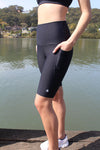 High Waist Long Shorts - Black - RunFaster