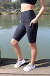 High Waist Long Shorts - Black - RunFaster