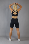 Mid Waist Long Shorts - Black