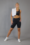 Mid Waist Long Shorts - Black