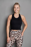 Iconic Rib Crop Racerback Singlet - Black