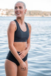 Keyhole Sports Bra - Black