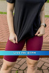 High Waist Long Shorts - Bordeaux