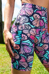 High Waist Long Shorts - Butterfly