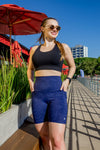 High Waist Vortex Mid Shorts - Navy