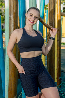  High Waist Unleashed Mid Shorts - Black