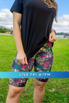 High Waist Long Shorts - Obsidian