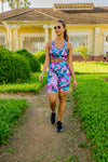 High Waist Long Shorts - Waters Edge