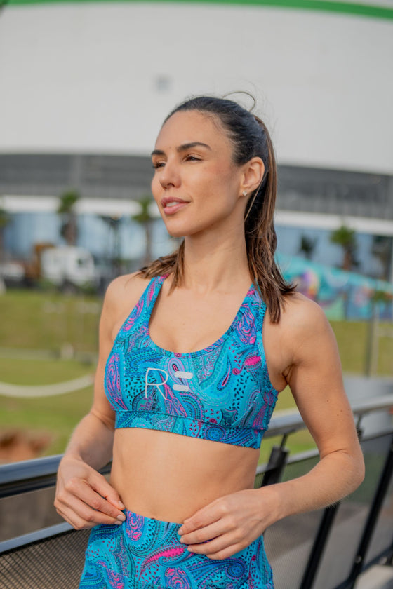 Keyhole Sports Bra - Paisley