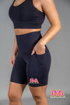 Pre order RMA High Waist Mid Shorts - Black