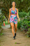 High Waist Mid Shorts - Waters Edge