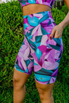 High Waist Long Shorts - Waters Edge