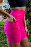 High Waist Mid Shorts - Unleashed Fuchsia