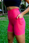 High Waist Mid Shorts - Unleashed Fuchsia