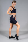 High Waist Mid Shorts - Unleashed 2.0 Black - RunFaster