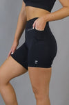 Runfaster Mid Waist Mid Shorts Pockets Perform Activewear Compression Black
