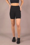 Preorder - High Waist Mid Shorts - Black
